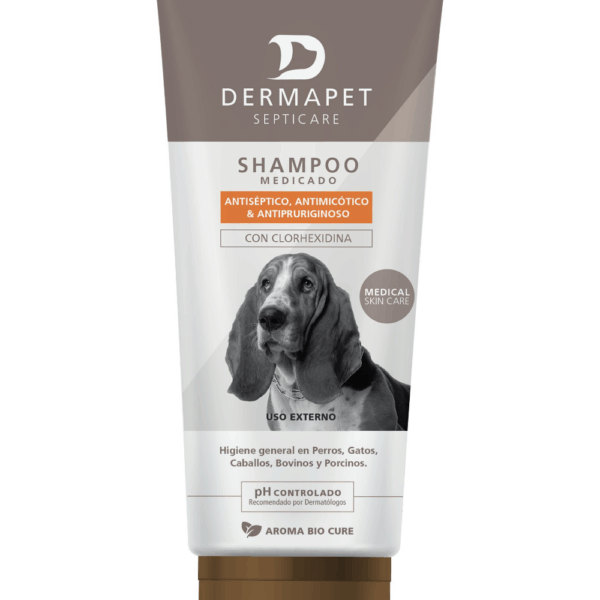 Shampoo Dermapet Antiséptico, Antimicótico y Antipruriginoso